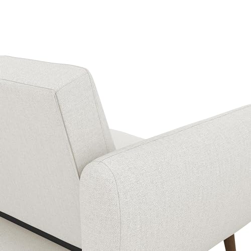 Novogratz Brittany Sofa Futon, Premium Linen Upholstery and Wooden Legs, Grey Linen