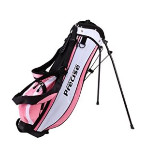 Distinctive Girls Pink Junior Golf Club Set for Age 6 to 8 ( Height 3'8" to 4'4" ), Left Handed Only, Set Includes: Driver, Hybrid Wood, 2 Irons, Putter, Bonus Stand Bag & 2 Headcovers