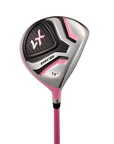 Distinctive Girls Pink Junior Golf Club Set for Age 6 to 8 ( Height 3'8" to 4'4" ), Left Handed Only, Set Includes: Driver, Hybrid Wood, 2 Irons, Putter, Bonus Stand Bag & 2 Headcovers