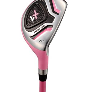 Distinctive Girls Pink Junior Golf Club Set for Age 6 to 8 ( Height 3'8" to 4'4" ), Left Handed Only, Set Includes: Driver, Hybrid Wood, 2 Irons, Putter, Bonus Stand Bag & 2 Headcovers