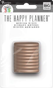 me & my big ideas plastic medium discs, rose gold - the happy planner scrapbooking supplies - add extra pages, notes & artwork - create more space for notebooks, planners & journals - medium size