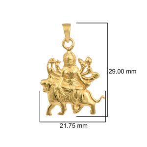 Yellow Rhodium Plated 925 Sterling Silver Religious Durga Mata Vermeil Jewelry Pendant