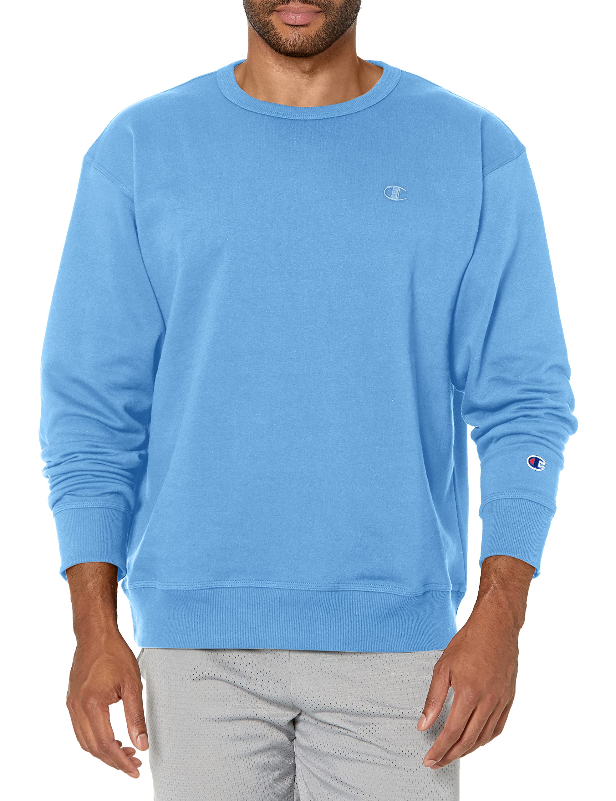 Champion Men's Crewneck, Powerblend Fleece Sweatshirt, Crewneck Sweatshirts(Reg. or Big & Tall)