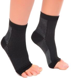 Bcurb Ankle Sleeve (3 Pair) Plantar Fasciitis for Men Women Foot Heel Arch Support Ankle Compression Socks Reduce Swelling Joint Pain Injury Recovery Achilles Tendon (Black,"Large/X-Large")