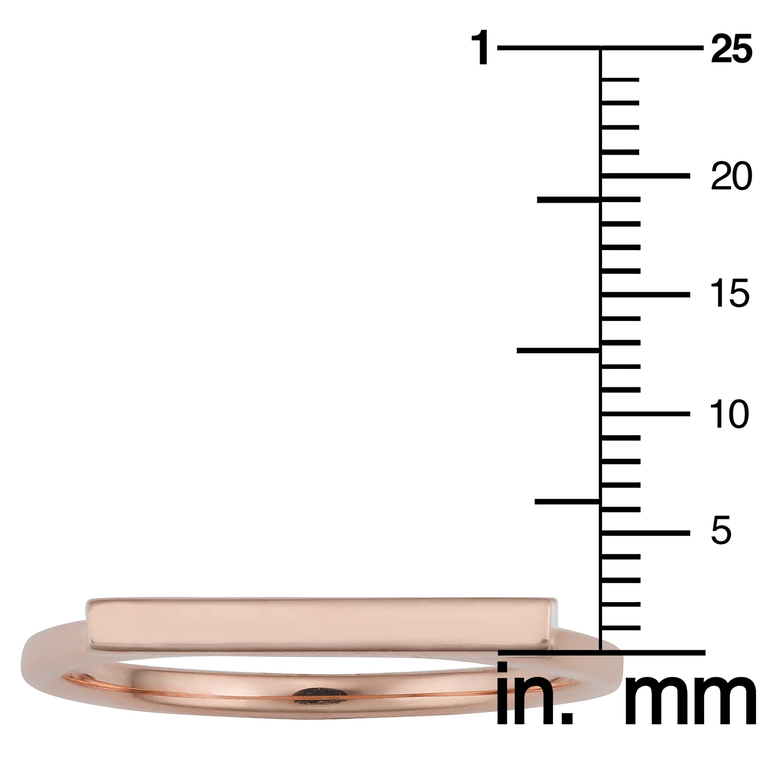 Kooljewelry 14k Rose Gold Horizontal Bar Ring (size 6)