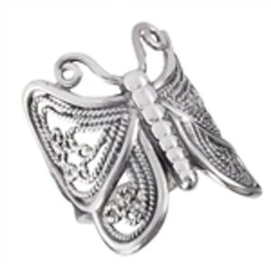 High Polish Filigree Butterfly Ring Stainless Steel Animal Wings Band Size 9