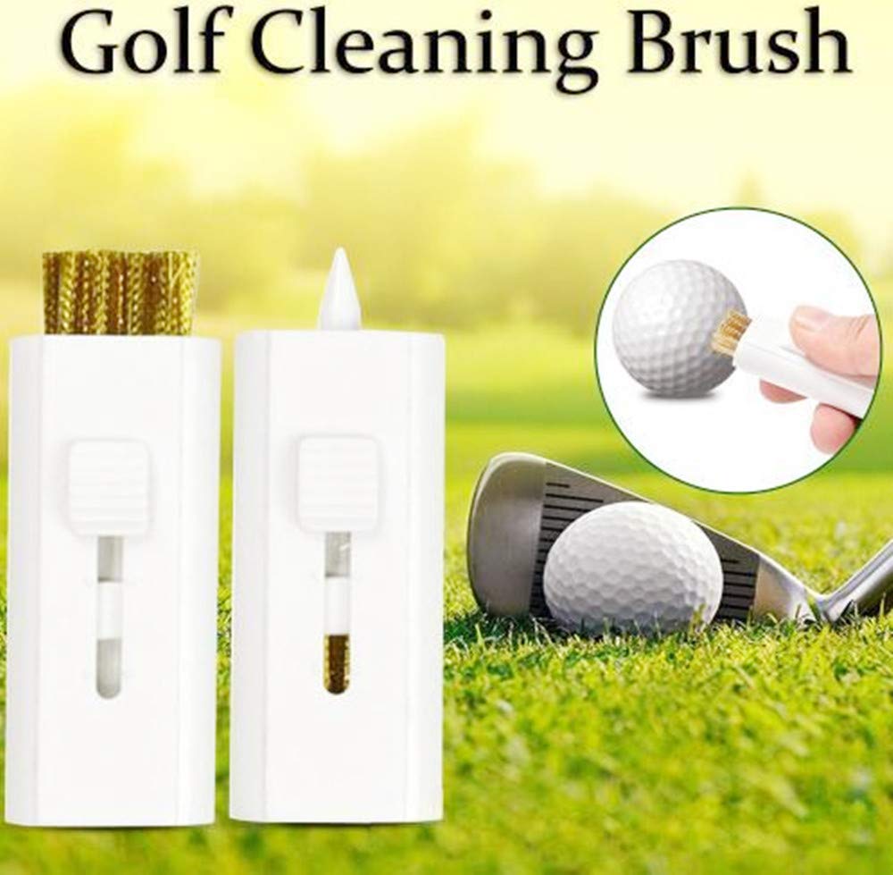 4-Pack Pocket Retractable Golf Club Cleaning Brush Tool - Wire Brush Club Groove Double Side Cleaner, Ideal Gift Sharing with Golfing Friends