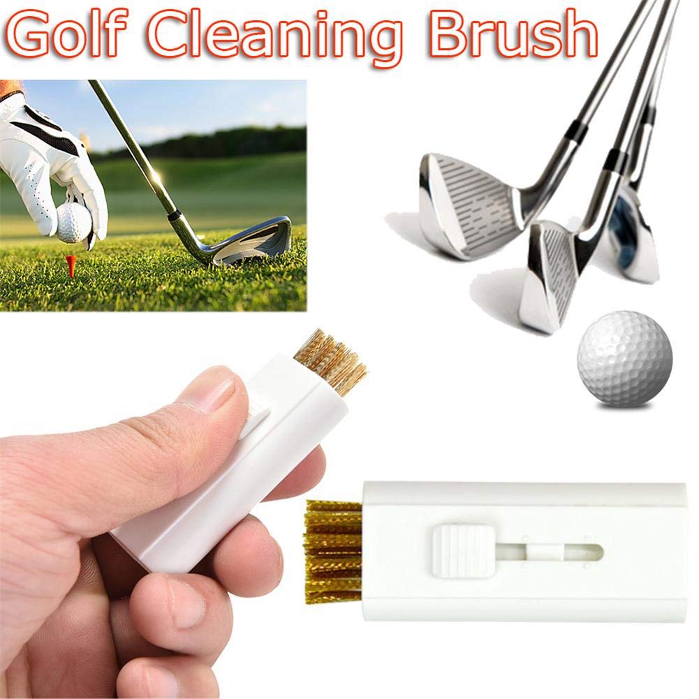 4-Pack Pocket Retractable Golf Club Cleaning Brush Tool - Wire Brush Club Groove Double Side Cleaner, Ideal Gift Sharing with Golfing Friends