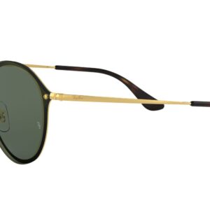 Ray-Ban RB3574N Blaze Round Sunglasses, Gold/Dark Green, 59 mm