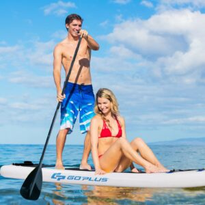 Goplus Inflatable 10' StandUp Paddle Board Package w/ Leash Fin Adjustable Paddle Pump Kit Carry Backpack, 6" Thick