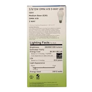 Westinghouse 5314000 30/70/100-Watt Equivalent Omni A19 3-Way Soft White Energy Star LED Light Bulb with Medium Base, 1 Count (Pack of 1)