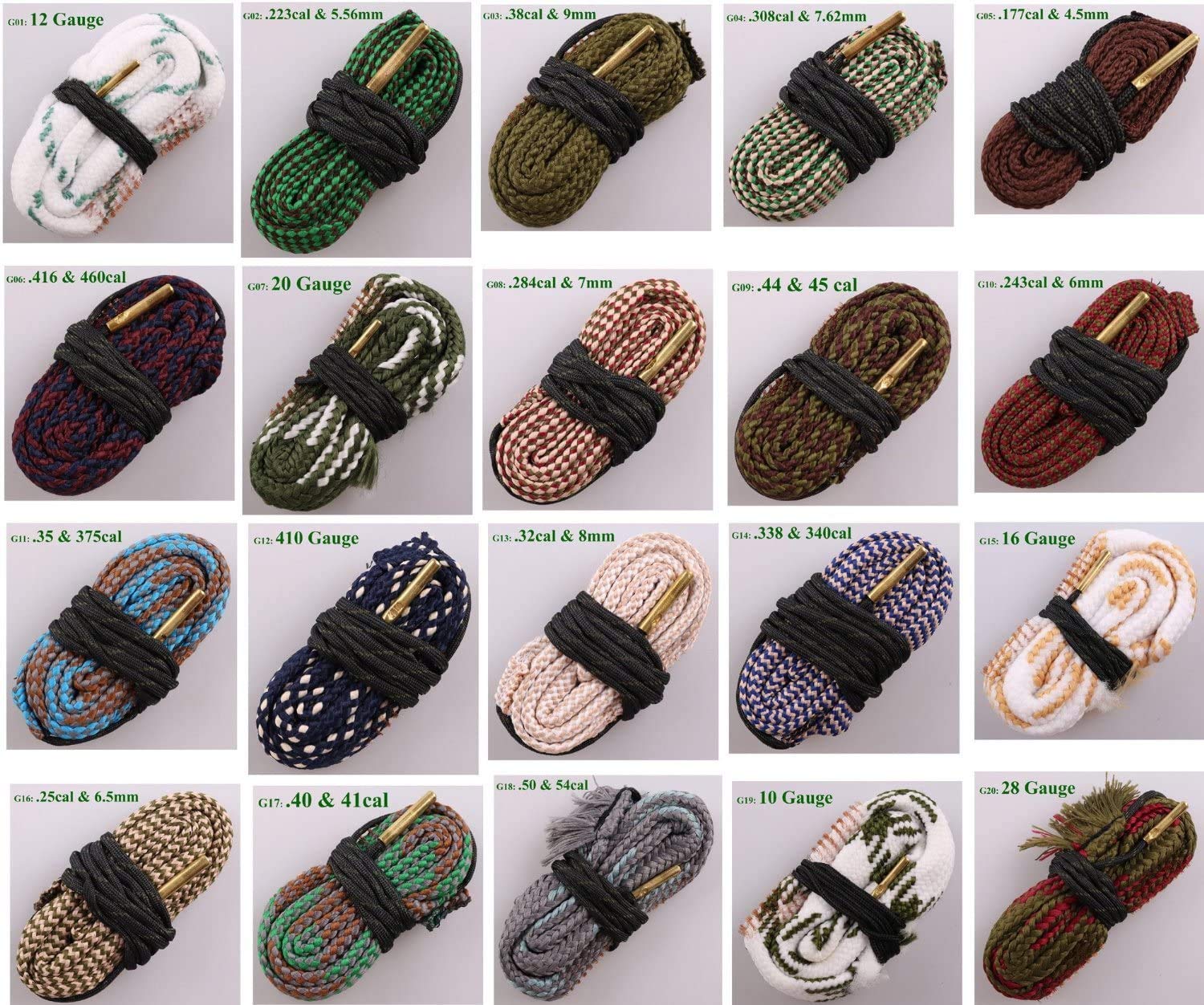 Aimee_JL New Bore Cleaner .243 Cal & 6mm Cal Gun Barrel Cleaning Rope Rifle/Pistol/Shotgun Brass Brush Cleaning Cord