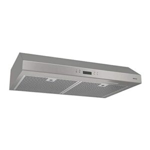 Broan-NuTone BCDJ142SS Glacier 42-inch Under-Cabinet 4-Way Convertible Range Hood with 3-Speed Exhaust Fan and Light, Stainless Steel