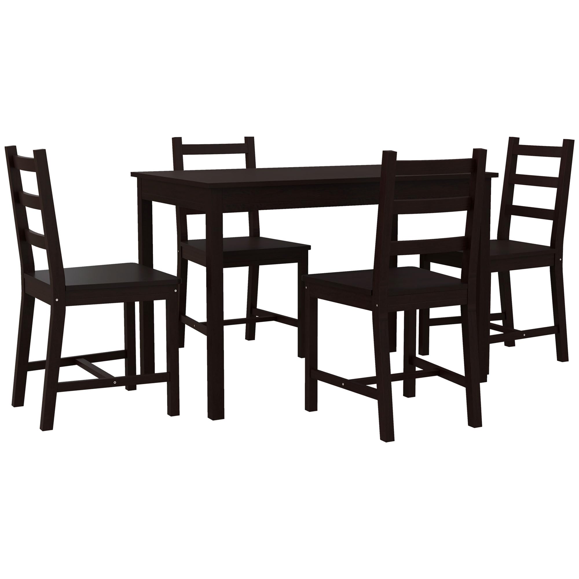 HOMCOM Dining Table Set for 4, 5 Piece Modern Kitchen Table and Chairs, Wood Dining Room Set for Small Spaces, Breakfast Nook, Chestnut Brown