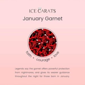 IceCarats 10K White Gold Diamond Red Garnet Ring Gemstone Band April January Birthstone Jewelry Size 6