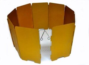 none-branded folding camping picnic cooker stove wind screen windshield (gold)