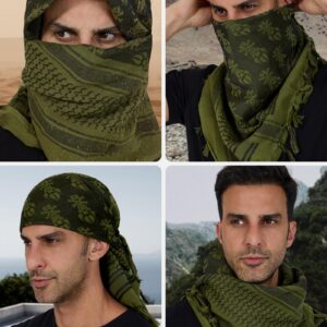 FREE SOLDIER Scarf Military Shemagh Tactical Desert Keffiyeh Head Neck Scarf Arab Wrap with Tassel 43x43 inches (Amber Brown)