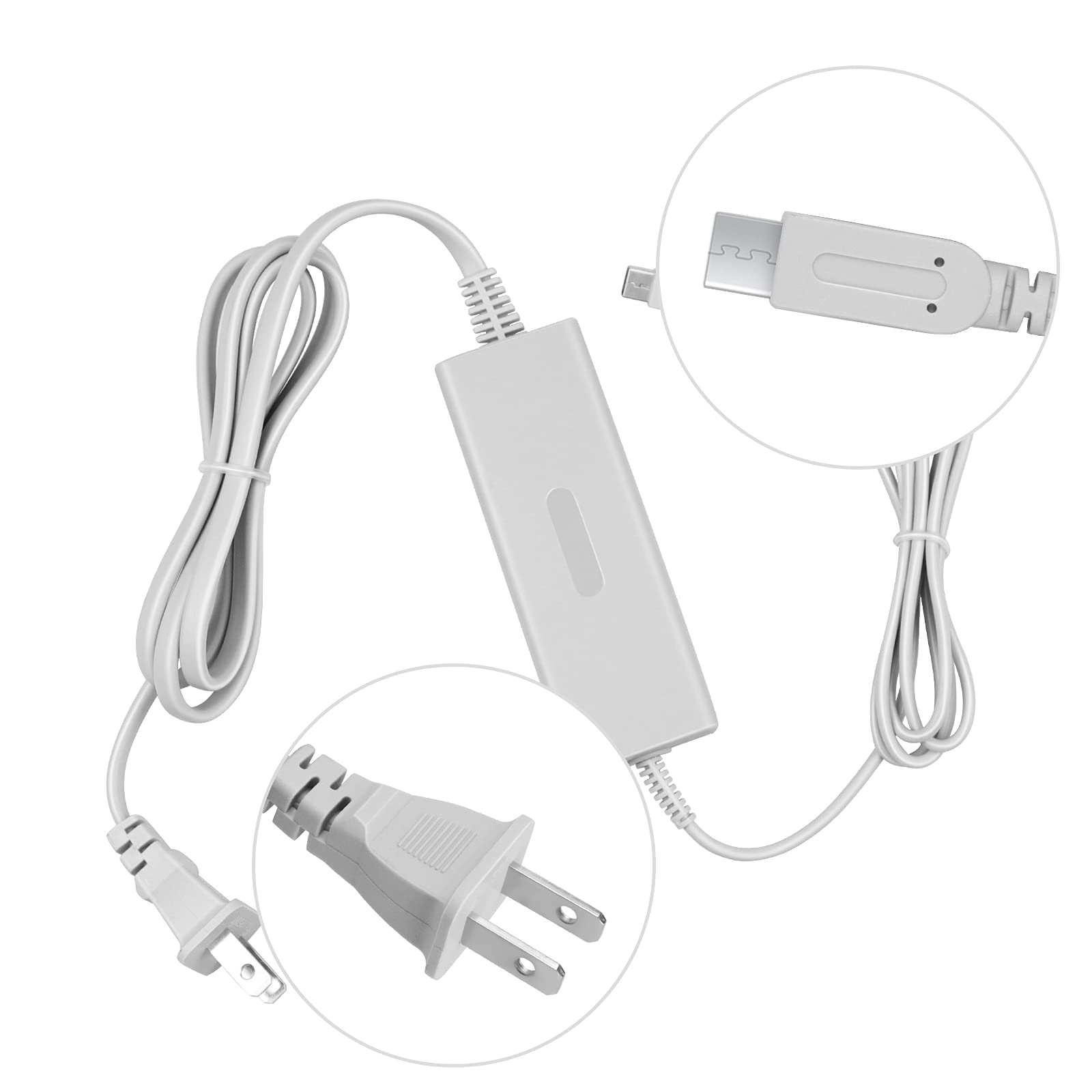 Wii U Gamepad Charger, WII-U Gamepad AC Adapter Charging Cable Cord for Nintendo Wii U Gamepad Controller