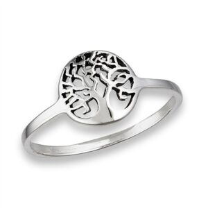 oxidized filigree tree of life ring new .925 sterling silver band size 7