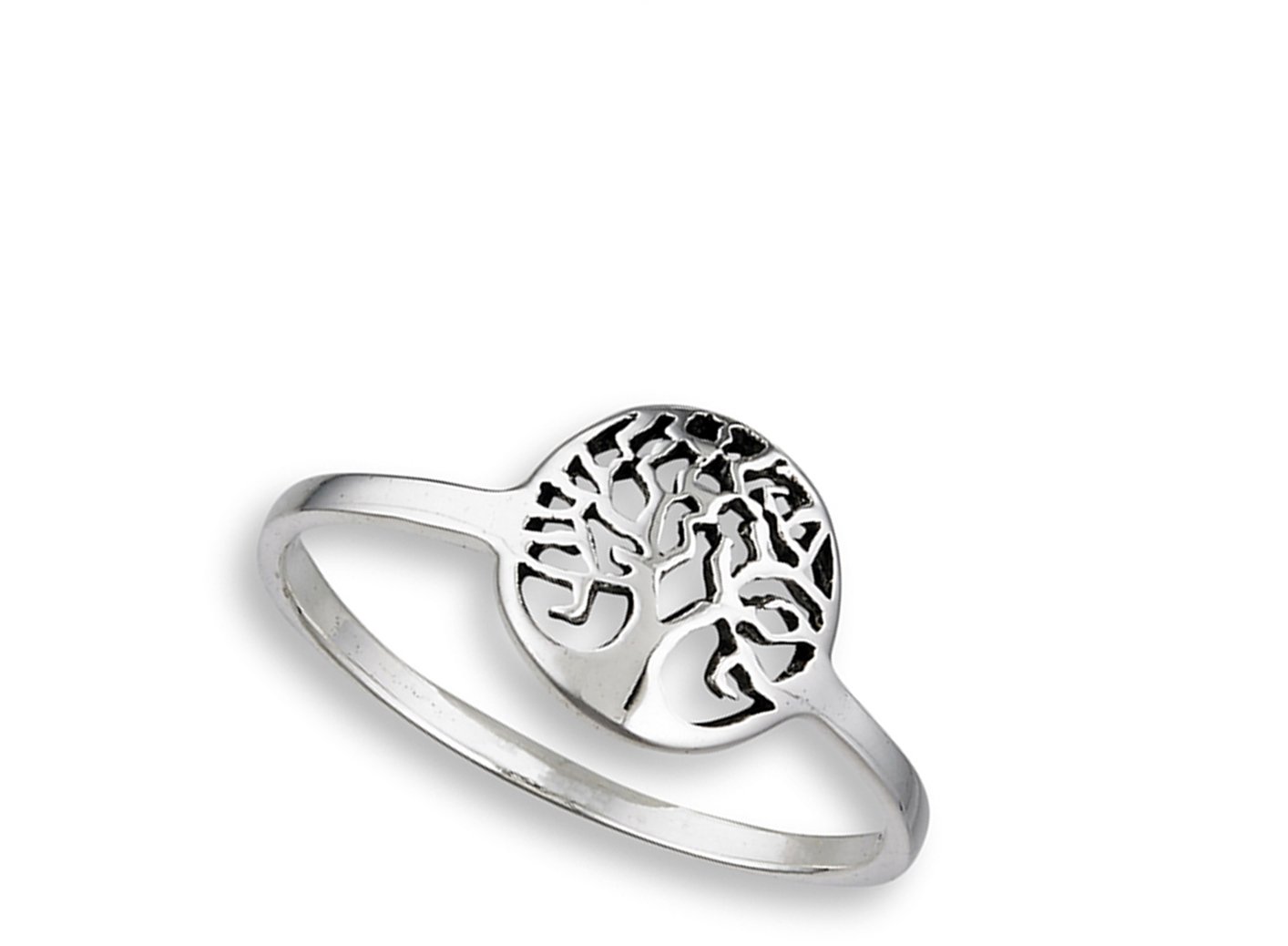 Oxidized Filigree Tree of Life Ring New .925 Sterling Silver Band Size 7