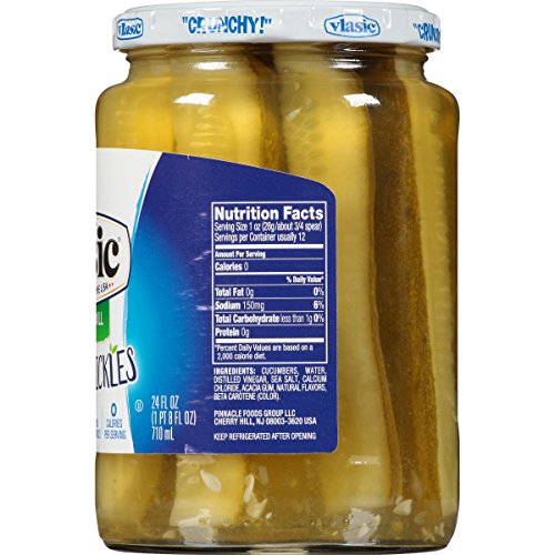 Vlasic Purely Pickles Kosher Dill Pickle Spears, Keto Friendly, 24 oz (Pack of 6)