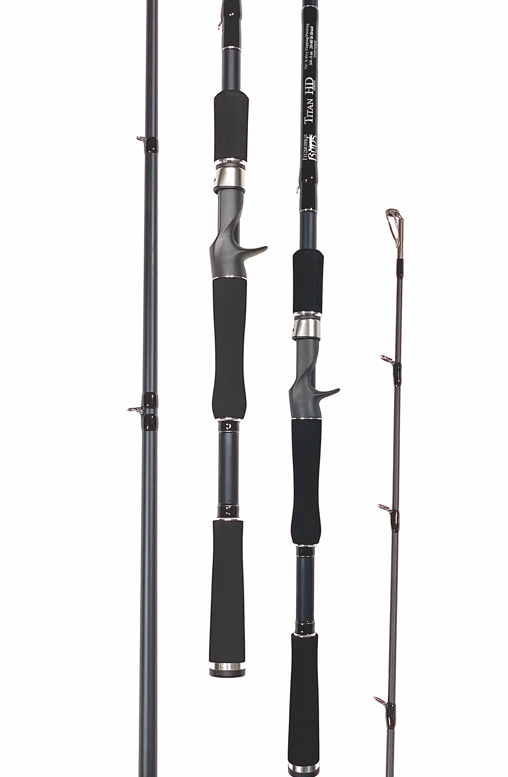 Fitzgerald Fishing Titan HD Series Sensitive and Powerful Pitching and Flipping Rods with 5 Models 7'6", 7'8" & 7'10" Heavy and X-Heavy Balanced The Ultimate Power Bass Tournament Fishing Rods