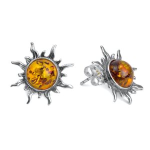 Ian and Valeri Co Amber Sterling Silver Stud Sun Earrings