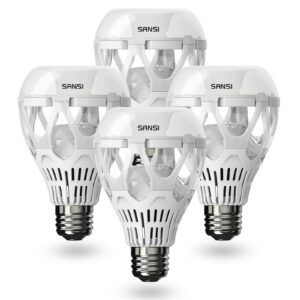 sansi 18w (150 watt equivalent) led light bulb, a21 led bulbs, 2500 lumens light bulbs, 5000k daylight led, e26 base, non-dimmable, bright led bulbs, 4-pack