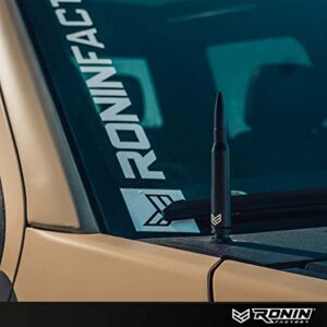 Ronin Factory 50 Cal Bullet Antenna for Ford F-150, F-250, F-350, Raptor, Bronco - Short Anti-Theft Replacement for Dodge RAM 1500