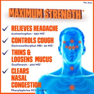 Mucinex Sinus-Max Maximum Strength Pressure, Pain & Cough, Sinus Symptom Relief, Pain Reliever, Cough Suppressant, Expectorant and Nasal Decongestant, 16 Liquid Gels (Pack of 3)