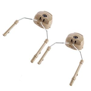 1pair tactical helmet,headset support arc rail adaptor suspension headphones bracket hunting earmuffs left & right side attachments for peltor comtac (tan) peltor op 6 headphone mount peltor arc