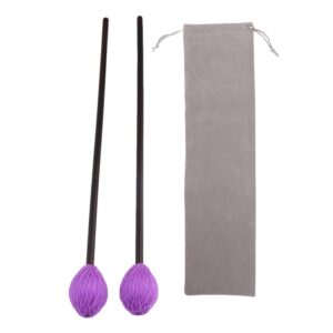 maple handles and purple woolen yarn head soft keyboard marimba mallets pack of 2