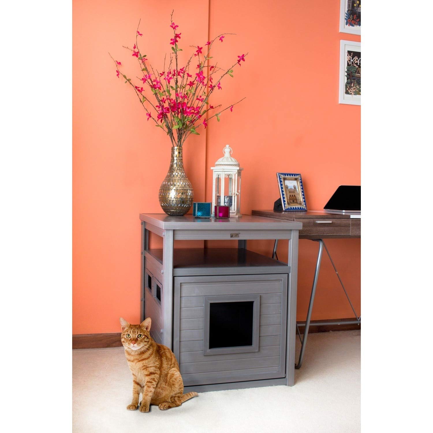 New Age Pet ECOFLEX® Jumbo Cat Box Cover and End Table with Litter Box Enclosure and a 10 Year Warranty Hides Unsightly Litter Box made with Moisture & Odor Resistant Composite Material