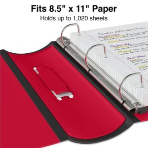 Staples 1618291 Better 4-Inch 3 Ring View Binder Red