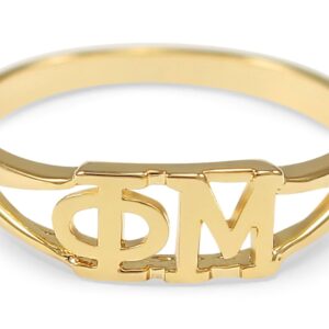 The Collegiate Standard Phi Mu 14k Gold Plated Sorority Ring with Greek letters (11)