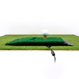 Orlimar Golf Mat for The OptiShot 2 Golf Simulators for Home (4 Foot X 5 Foot), Indoor Golf Turf Practice Mat with Pre-Cut Hole for OptiShot2 Golf Swing Analyzer Base