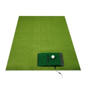 Orlimar Golf Mat for The OptiShot 2 Golf Simulators for Home (4 Foot X 5 Foot), Indoor Golf Turf Practice Mat with Pre-Cut Hole for OptiShot2 Golf Swing Analyzer Base