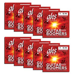 ghs strings gbl 10 pack nickel plated electric guitar string, light