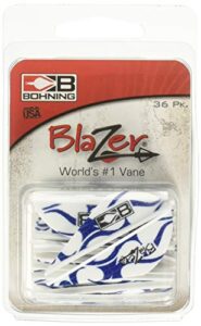 bohning true color 2" blazer vanes blue & white flame blazer vane, 36pk