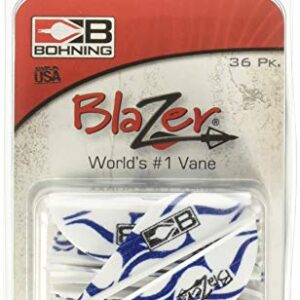 Bohning True Color 2" Blazer Vanes Blue & White Flame Blazer Vane, 36pk