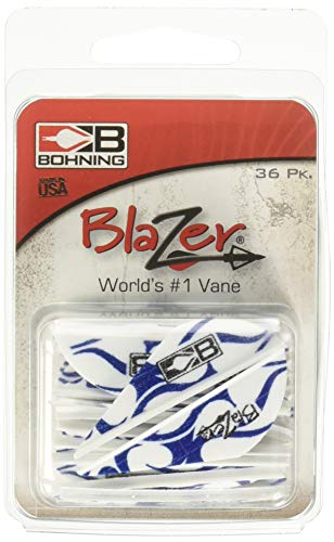 Bohning True Color 2" Blazer Vanes Blue & White Flame Blazer Vane, 36pk