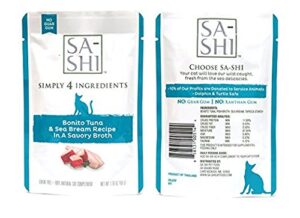 sa-shi tuna and sea bream cat food topper case of 8 pouches (1 pack)