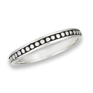 Thin Eternity Beaded Bali Round Dot Ring New 925 Sterling Silver Band Size 6