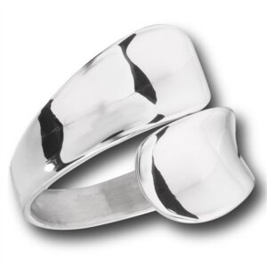 Modern Double Spoon Curved Concave Wrap Ring New Stainless Steel Band Size 10