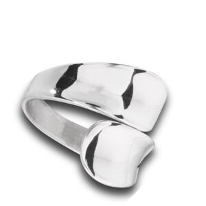 Modern Double Spoon Curved Concave Wrap Ring New Stainless Steel Band Size 10