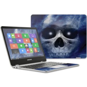 mightyskins skin compatible with samsung chromebook plus 12.3"(2017 - haunted skull | protective, durable, and unique vinyl wrap cover | easy to apply, remove, and change styles | made in the usa