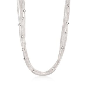 ross-simons italian sterling silver multi-strand mesh necklace. 17 inches