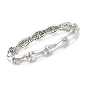 Ross-Simons Italian Sterling Silver Bamboo-Style Bangle Bracelet. 8 inches