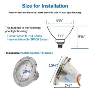 LED Pool Light Bulb for Inground Pool 120V 40W with Remote Control Color Memory Replacement for Pentair Hayward Pool Lights