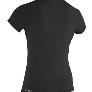 O'Neill Wetsuits Womens Basic Skins Upf 30 + Short Sleeve Sun Shirt, Black, X-Large